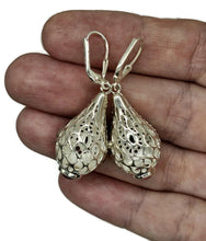 Load image into Gallery viewer, Pink Tourmaline, Garnet &amp; White Zircon Earrings, Genie Bottle Earrings, Faberge Egg Style - GemzAustralia 