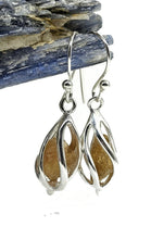 Load image into Gallery viewer, Yellow Tourmaline Cage Earrings, Sterling Silver, Raw Gemstone Earrings, Libra Birthstone - GemzAustralia 