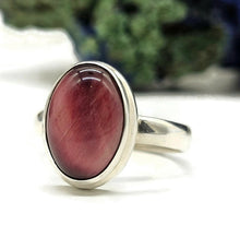 Load image into Gallery viewer, Natural Pink Cats Eye Ring, Size Q, Sterling Silver, Oval Shaped, Intuition Stone - GemzAustralia 