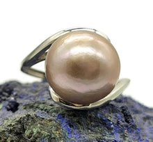 Load image into Gallery viewer, Edison Pearl Ring in a natural Metallic bronze Colour, Adjustable, Sterling Silver, Genuine - GemzAustralia 
