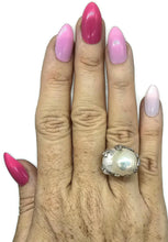 Load image into Gallery viewer, Baroque Pearl Ring, Sterling Silver, Adjustable, Giant Flameball Fireball Pearl, June Birth - GemzAustralia 