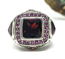 Load image into Gallery viewer, Retro Cocktail Ring, Multi Gemstone Ring, Size N, 925 Sterling Silver, Art Deco - GemzAustralia 