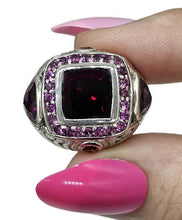 Load image into Gallery viewer, Retro Cocktail Ring, Multi Gemstone Ring, Size N, 925 Sterling Silver, Art Deco - GemzAustralia 