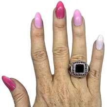 Load image into Gallery viewer, Retro Cocktail Ring, Multi Gemstone Ring, Size N, 925 Sterling Silver, Art Deco - GemzAustralia 