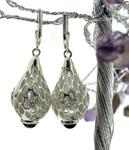 Load image into Gallery viewer, Tsavorite, London Blue Topaz, Amethyst &amp; Zircon Earrings, Genie Bottle Earrings - GemzAustralia 