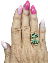 Load image into Gallery viewer, Raw Tibetan Turquoise Ring, Sterling Silver, Size O, Protection Stone, Love Rock - GemzAustralia 