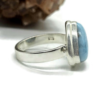 Load image into Gallery viewer, Larimar Ring, Size N, Stone of Atlantis, Dolphin Stone, Triangle Shaped, Sterling Silver - GemzAustralia 