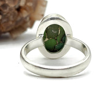 Load image into Gallery viewer, Green Turquoise Ring, Size R 1/2, Sterling Silver, Oval Shaped, Copper Mojave Turquoise - GemzAustralia 