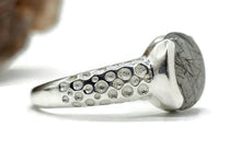 Load image into Gallery viewer, Black Rutile Ring, size O, Sterling Silver, Schorl Stone, Round Shaped, Black Tourmaline - GemzAustralia 