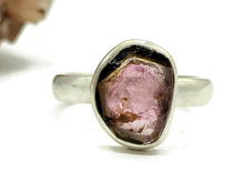 Load image into Gallery viewer, Watermelon Tourmaline Ring, Size 8, Sterling Silver, Pink &amp; Green Tourmaline, Heart Stone - GemzAustralia 