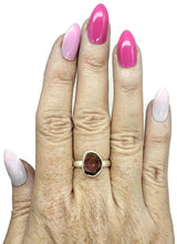 Load image into Gallery viewer, Watermelon Tourmaline Ring, Size 8, Sterling Silver, Pink &amp; Green Tourmaline, Heart Stone - GemzAustralia 