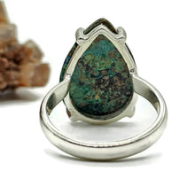 Load image into Gallery viewer, Azurite Malachite Ring, Size S, Sterling Silver, Pear Shaped, Green Blue Gem - GemzAustralia 
