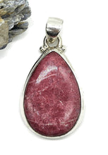 Load image into Gallery viewer, Thulite Pendant, Sterling Silver, Vibrant Pink Gemstone, Pink Zoisite, Rosaline Crystal - GemzAustralia 