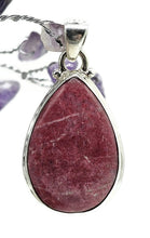 Load image into Gallery viewer, Thulite Pendant, Sterling Silver, Vibrant Pink Gemstone, Pink Zoisite, Rosaline Crystal - GemzAustralia 