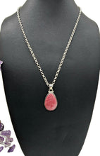 Load image into Gallery viewer, Thulite Pendant, Sterling Silver, Vibrant Pink Gemstone, Pink Zoisite, Rosaline Crystal - GemzAustralia 