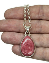 Load image into Gallery viewer, Thulite Pendant, Sterling Silver, Vibrant Pink Gemstone, Pink Zoisite, Rosaline Crystal - GemzAustralia 