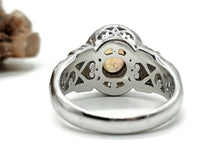 Load image into Gallery viewer, Dusty Pink Tourmaline Ring, Size S, Sterling Silver, oval cabochon Gemstone, Heart Chakra - GemzAustralia 