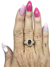 Load image into Gallery viewer, Dusty Pink Tourmaline Ring, Size S, Sterling Silver, oval cabochon Gemstone, Heart Chakra - GemzAustralia 