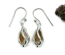 Load image into Gallery viewer, Yellow Tourmaline Cage Earrings, Sterling Silver, Raw Gemstone Earrings, Libra Birthstone - GemzAustralia 