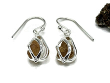 Load image into Gallery viewer, Yellow Tourmaline Cage Earrings, Sterling Silver, Raw Gemstone Earrings, Libra Birthstone - GemzAustralia 