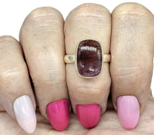 Load image into Gallery viewer, Super 7 ring, Size P, Cacoxenite Ring, Rectangle Shaped, Melody Stone Ring, Sterling Silver - GemzAustralia 