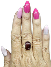 Load image into Gallery viewer, Super 7 ring, Size P, Cacoxenite Ring, Rectangle Shaped, Melody Stone Ring, Sterling Silver - GemzAustralia 