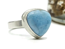 Load image into Gallery viewer, Larimar Ring, Size N, Stone of Atlantis, Dolphin Stone, Triangle Shaped, Sterling Silver - GemzAustralia 