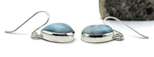 Load image into Gallery viewer, Teardrop Larimar Earrings, Blue &amp; White Stone, Dolphin Stone, Stone of Atlantis, Sterling - GemzAustralia 