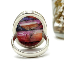 Load image into Gallery viewer, Oyster Turquoise &amp; Pink Opal Ring, Size N, Sterling Silver, Copper Turquoise, Love Stone - GemzAustralia 