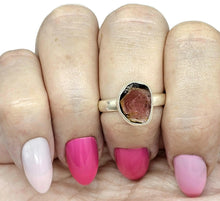 Load image into Gallery viewer, Watermelon Tourmaline Ring, Size 8, Sterling Silver, Pink &amp; Green Tourmaline, Heart Stone - GemzAustralia 