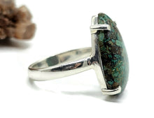 Load image into Gallery viewer, Azurite Malachite Ring, Size S, Sterling Silver, Pear Shaped, Green Blue Gem - GemzAustralia 