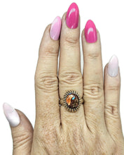 Load image into Gallery viewer, Oval Oyster Turquoise Ring, Camouflage Stone, Size 7, Sterling Silver, Love Stone - GemzAustralia 