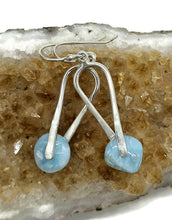 Load image into Gallery viewer, Dolphin Stone Earrings, Larimar Gemstone, Stone of Atlantis, Sterling Silver - GemzAustralia 