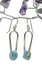 Load image into Gallery viewer, Dolphin Stone Earrings, Larimar Gemstone, Stone of Atlantis, Sterling Silver - GemzAustralia 