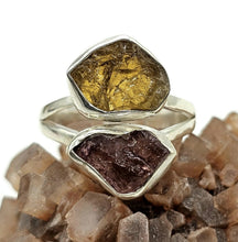 Load image into Gallery viewer, Pink &amp; Yellow Tourmaline Ring, Size 7, Sterling Silver, Rough Tourmaline, Raw Gemstones - GemzAustralia 