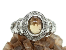 Load image into Gallery viewer, Dusty Pink Tourmaline Ring, Size S, Sterling Silver, oval cabochon Gemstone, Heart Chakra - GemzAustralia 