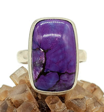 Load image into Gallery viewer, Purple Turquoise Ring, Size 5.5, Sterling Silver, Rectangle Shaped, Goddess Gem - GemzAustralia 