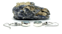 Load image into Gallery viewer, Blue Topaz &amp; Raw Aquamarine Earrings, March and December Birthstones, Sterling Silver - GemzAustralia 