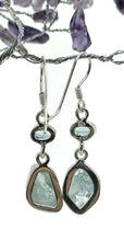 Load image into Gallery viewer, Blue Topaz &amp; Raw Aquamarine Earrings, March and December Birthstones, Sterling Silver - GemzAustralia 