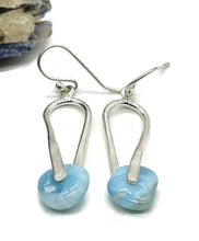 Load image into Gallery viewer, Dolphin Stone Earrings, Larimar Gemstone, Stone of Atlantis, Sterling Silver - GemzAustralia 