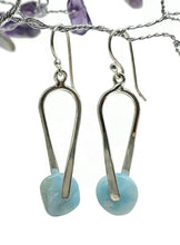 Load image into Gallery viewer, Dolphin Stone Earrings, Larimar Gemstone, Stone of Atlantis, Sterling Silver - GemzAustralia 