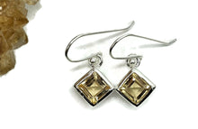 Load image into Gallery viewer, Diamond Faceted Citrine Earrings, 5.4 Carats, November Birthstone, Sterling Silver - GemzAustralia 