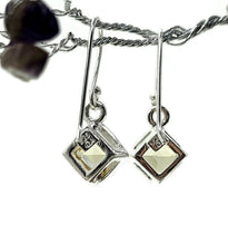 Load image into Gallery viewer, Diamond Faceted Citrine Earrings, 5.4 Carats, November Birthstone, Sterling Silver - GemzAustralia 