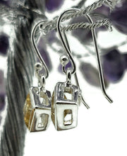 Load image into Gallery viewer, Diamond Faceted Citrine Earrings, 5.4 Carats, November Birthstone, Sterling Silver - GemzAustralia 