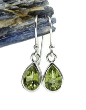 Load image into Gallery viewer, Peridot Earrings, August Birthstone, Sterling Silver, Pear Shaped, Genuine Gemstones - GemzAustralia 