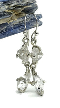 Load image into Gallery viewer, Herkimer Diamond Earrings, April Birthstone, Sterling Silver, Rough Gemstones - GemzAustralia 