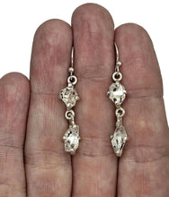 Load image into Gallery viewer, Herkimer Diamond Earrings, April Birthstone, Sterling Silver, Rough Gemstones - GemzAustralia 