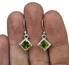 Load image into Gallery viewer, Peridot Earrings, 6 carats, Sterling Silver, Diamond Faceted, Green Gemstone - GemzAustralia 