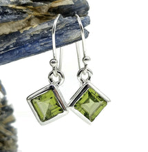 Load image into Gallery viewer, Peridot Earrings, 6 carats, Sterling Silver, Diamond Faceted, Green Gemstone - GemzAustralia 