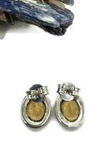 Load image into Gallery viewer, 6 Carat Citrine Studs, November Birthstone, Oval Faceted, Sterling Silver, Birthstone Studs - GemzAustralia 